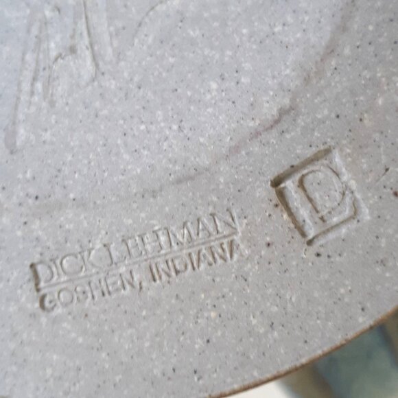 Vintage Dick Lehman Handmade Pottery Sugar Cheese Shaker Cork Handle Blue Glaze - Picture 8 of 8